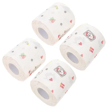 4 rollos de servilletas de papel, accesorios de pañuelos de cocina, baño para cena, mesa suave, decoraciones para el baño