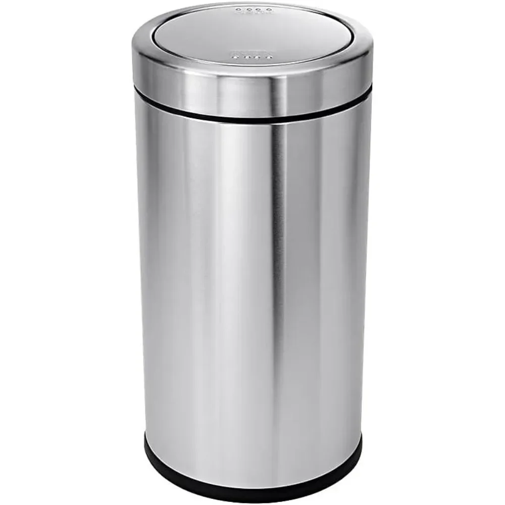 

55 Liter Commercial Swing Top Trash Can ADA Compliant Brushed Stainless Steel