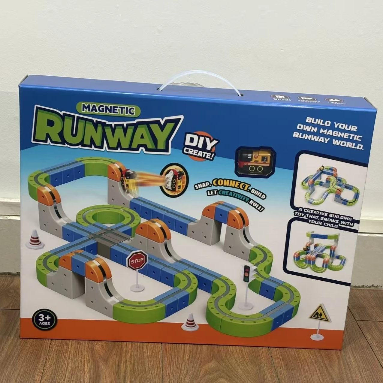 مجموعة مسارات مغناطيسية مضادة للجاذبية مطورة حديثًا لتغليف صندوق الهدايا الإنجليزي - ألعاب بناء تعليمية من STEM Montessori للأطفال #6