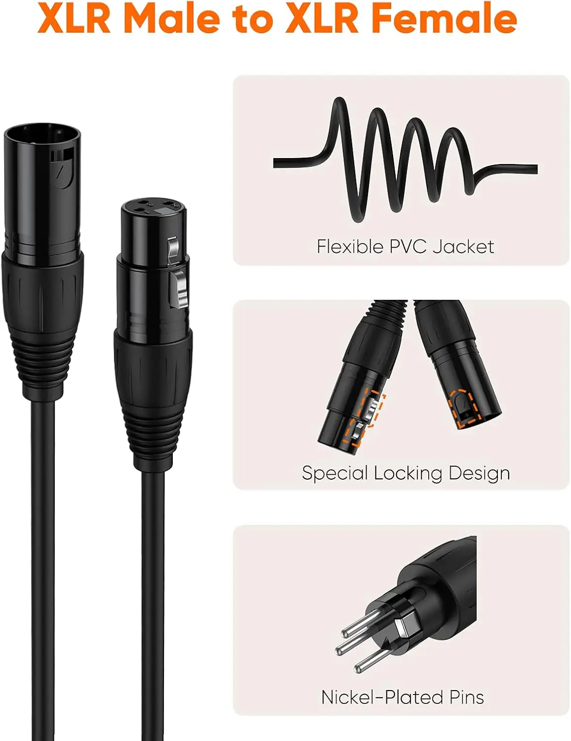 XLR Microphone Cannon Cable Male to Female Audio Balanced Patch Cord for Mixer Sound Card AM8 K688 Microphone Extension Cord