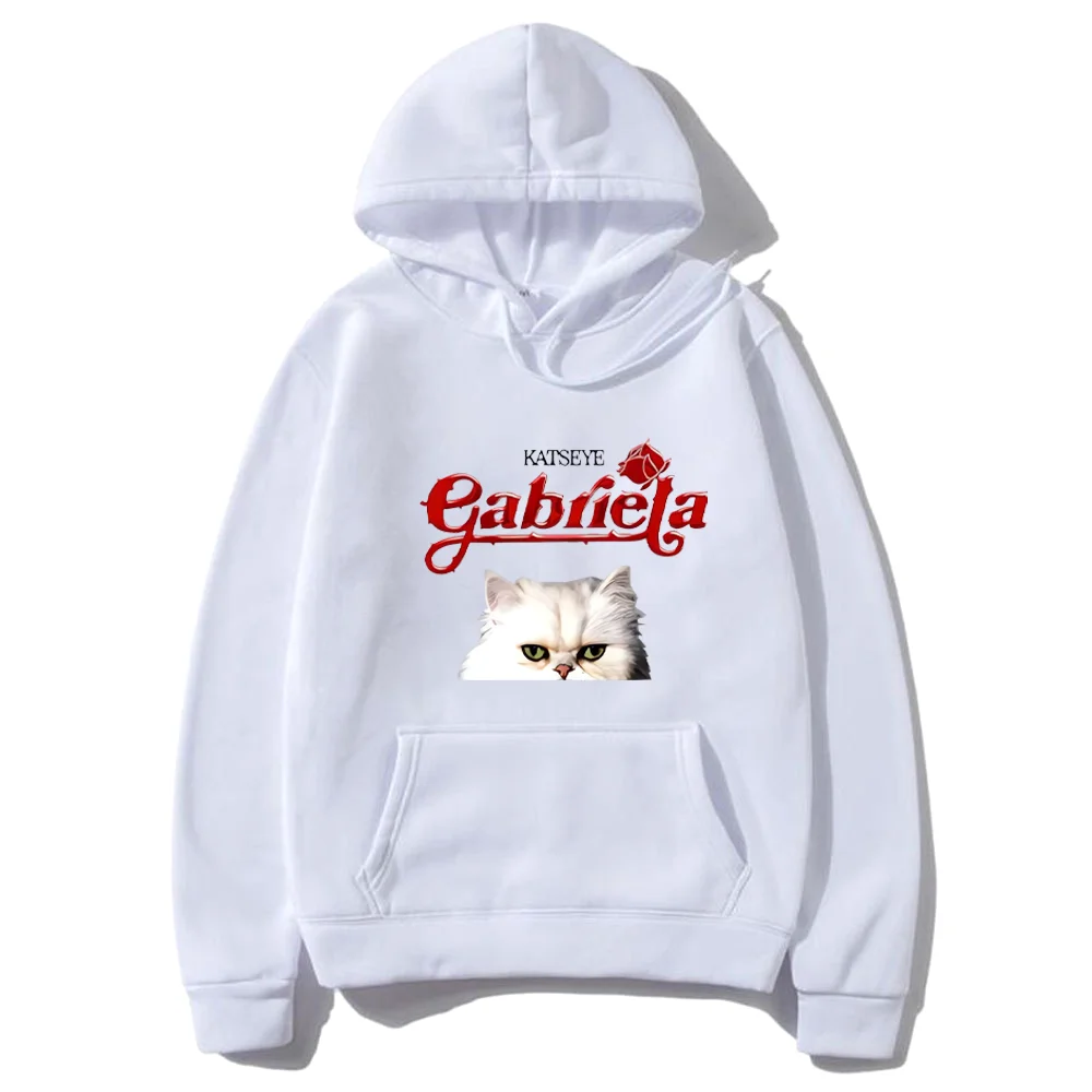 Katseye Gabriela Cat Graphic 2025 Hoodie Men Women's Cute Fashion hip hop streetwear kpop Fleece Clothing Long sleeve pullovers