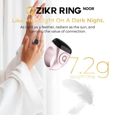 iQIBLA 스마트 Zikr 링 누르 | 5가지 기도 시간 알림 | Tasbih 스마트 카운터 | 0.69인치 대형 화면 | iQIBLA 소셜