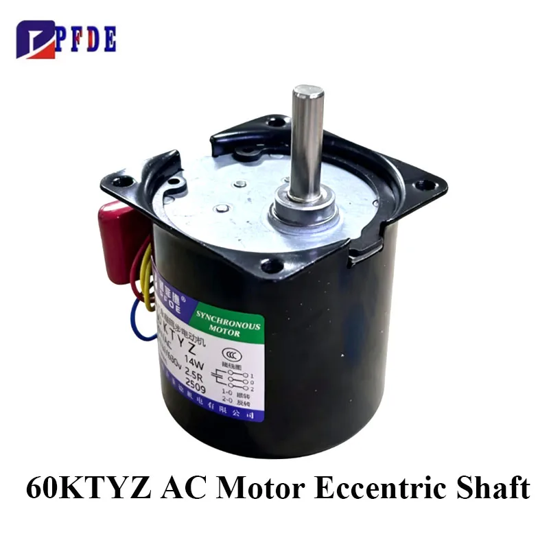 3pcs 60ktyz Permanent Magnet Synchronous Motor Eccentric Shaft 7mm/8mm 14W Low-speed Forward and Reverse AC 220V Motor for BBQ