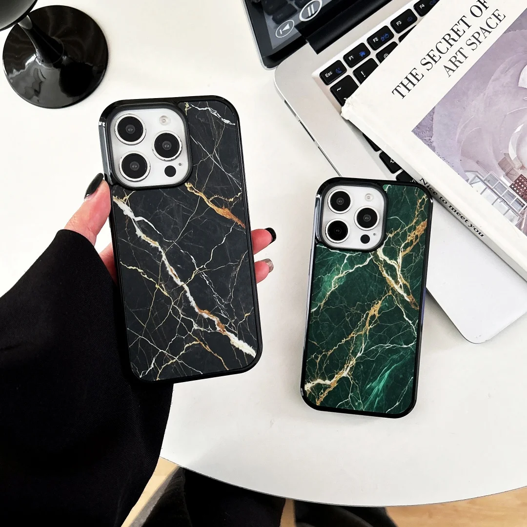 

High Quality hard Shell Marble Case For iPhone 16 Case iPhone 17 16 13 15 11 12 14 Pro Max Shockproof Silicone Phone Cover