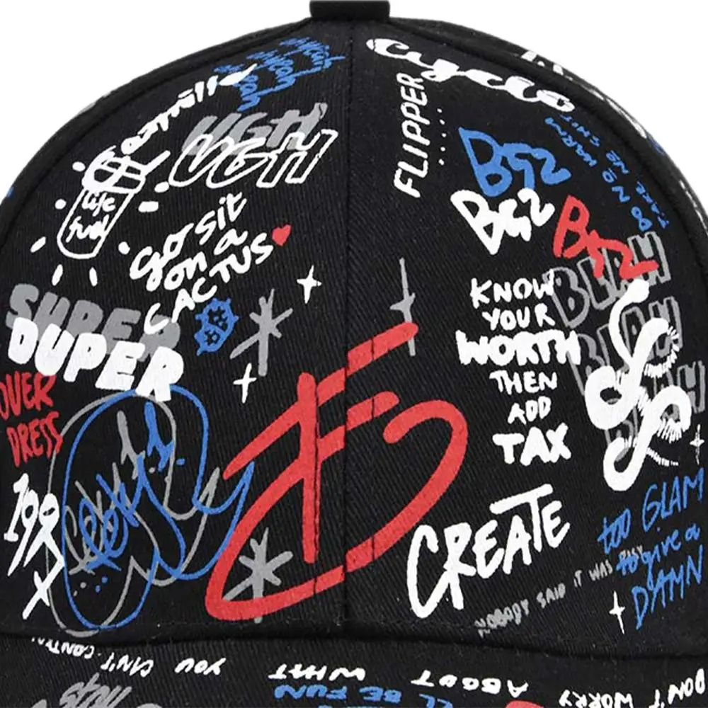 

Printing Graffiti Graffiti Baseball Cap Hip Hop Personality Personality Baseball Hat Adjustable Letter Geometry
