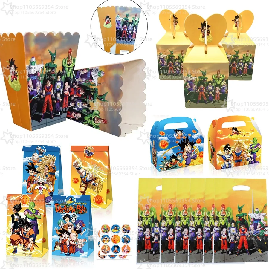 Goku Dragon Ball Party Geschenktüten Popcorn-Box Süßigkeiten-Box Papiertüten 3D-Tüten Geburtstagsparty-Dekoration Partyzubehör Hochzeitsbedarf