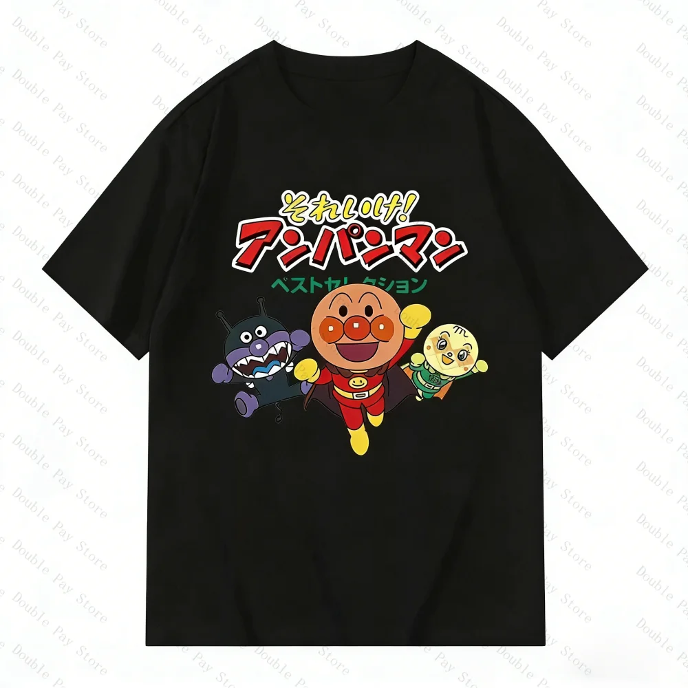 Kurzarm-T-Shirt mit Grafik A-Anpanmans, Herren-T-Shirt aus Baumwolle, Damen-T-Shirts, Geschenke für Freund, Sommer-Tops, Streetwear, Vintage