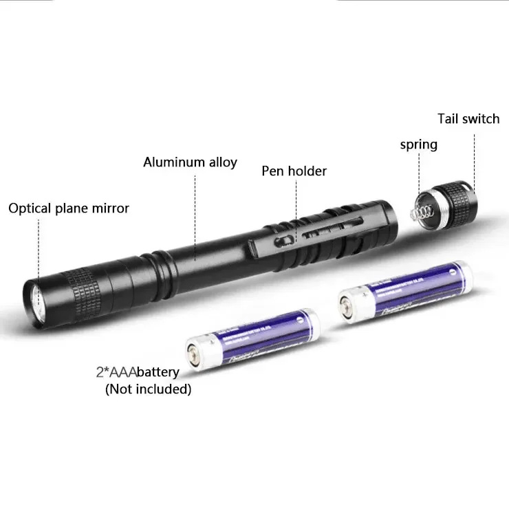 Mini LED Pen Torch Portable Penholder Led Flashlight Night Walking Lighting Car Maintenance Work Lanterna LED Torch Waterproof