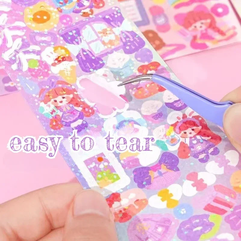 20 pz/lotto adesivi cartoni animati laser kawaii per bambini adesivi artistici decorativi stazionari carini per scrapbooking diario notebook fai da te