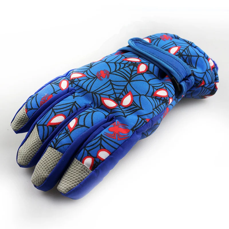 Spider Man Children Ski Gloves Spiderman Winter Warm Full Fingers Gloves Spider-Man Outdoor Waterproof Sports Cycling Gloves