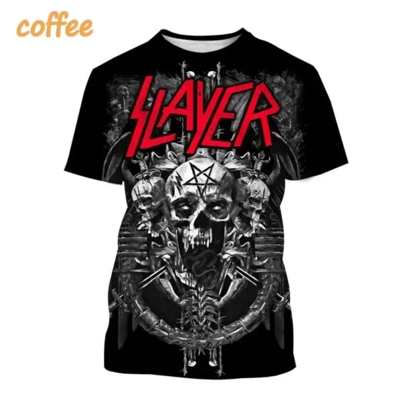 New Slayer Torrent Metal Band 3D Print T-shirt for Unisex Fashion Men Clothing Dark Gothic Ghost Skull Oversized T Shirt Tops