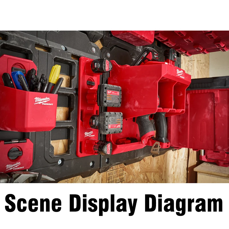 Milwaukee 48-22-8338 PACKOUT M12 Battery Rack Clamp Type Battery Storage Function  Store Up To Four M12™ Batteries Of Any Size