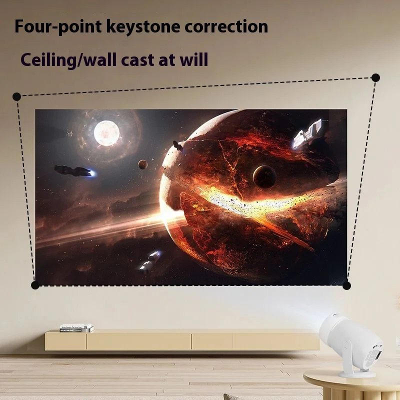 2025 Smart Projector 1080P Draagbare Android13 HY400 Pro Plus WiFi Game Mini 4K Videoprojectoren met LED LCD HY300 Stille Gimbal