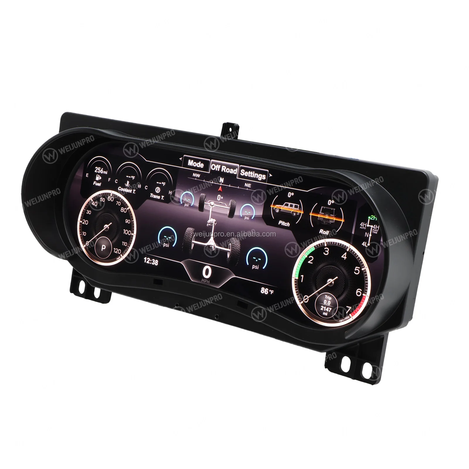 WEIJUNPRO groupe numérique 12.3 LCD Cockpit virtuel lecteur DVD de voiture pour Jeep Wrangler JL tableau de bord écran de compteur de vitesse