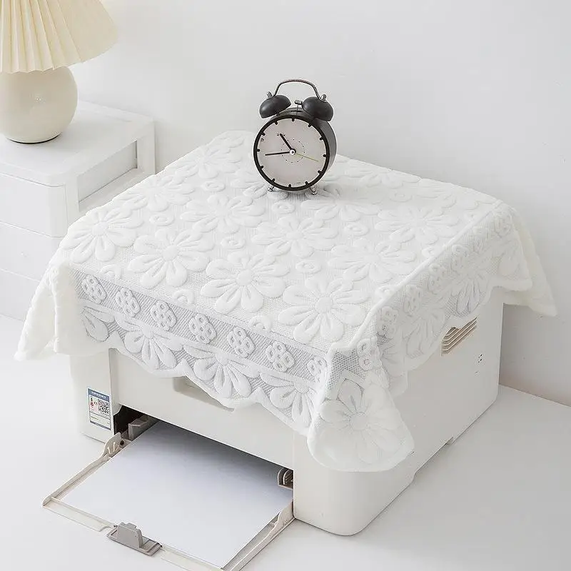 High-End Lace Thickened Computer Cover Cloth Printer Fax Machine Cover Bedside Table Lamp Shade Home Dust-Proof Universal Towel
