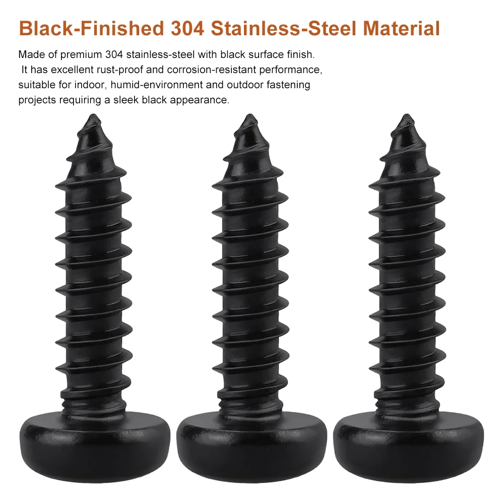 M2.3 M2.6 M3 M4 M5 Torx Round Head Anti-Theft Self Tapping Screw Black 304 Stainless Steel Pin in Pan Head Tamper Proof Screw