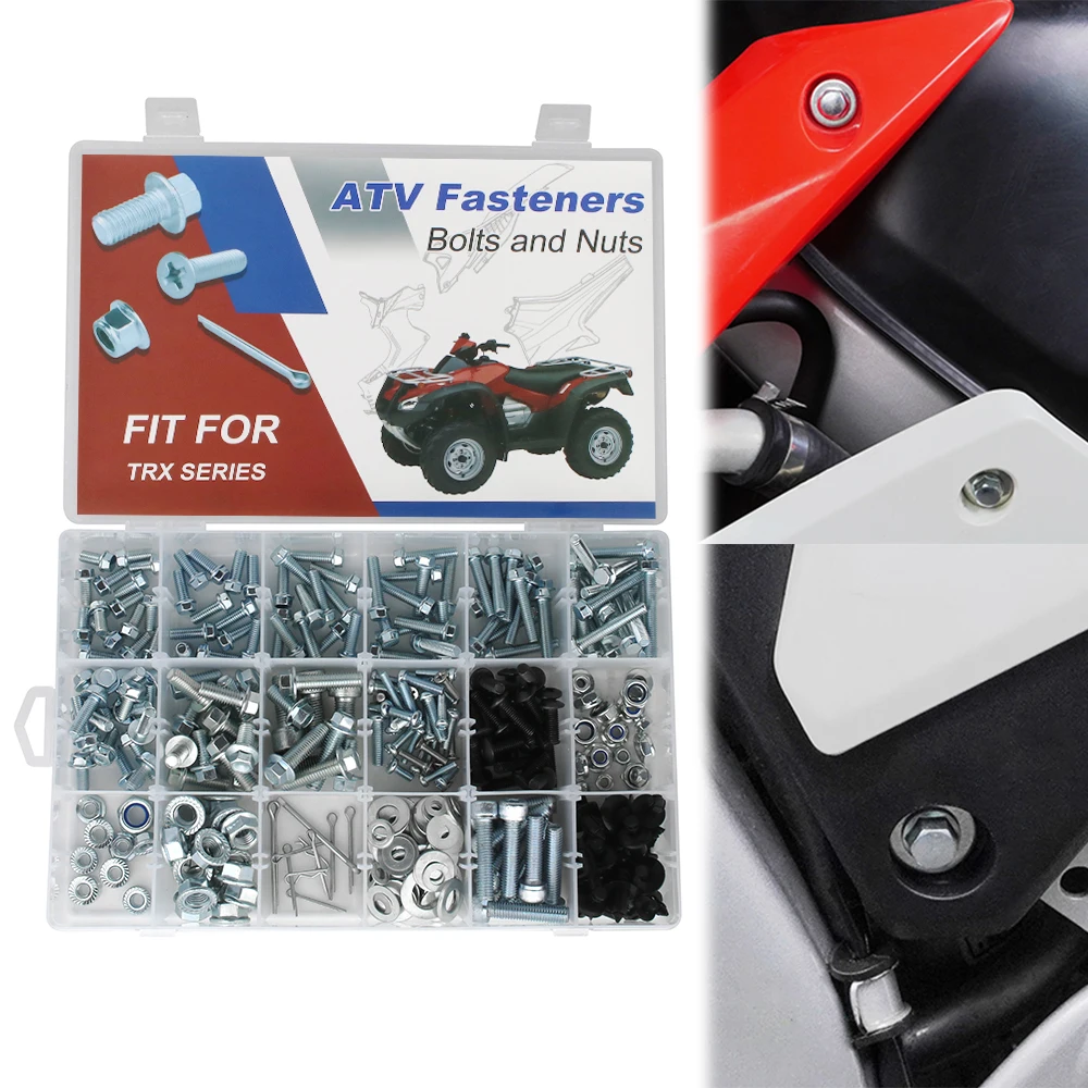 

330PCS Motorcycle ATV Bodywork Engine Plastics Frame Exhaust Bolt Kit Fit For Honda TRX400 TRX350 TRX300 TRX250 TRX200 TRX125