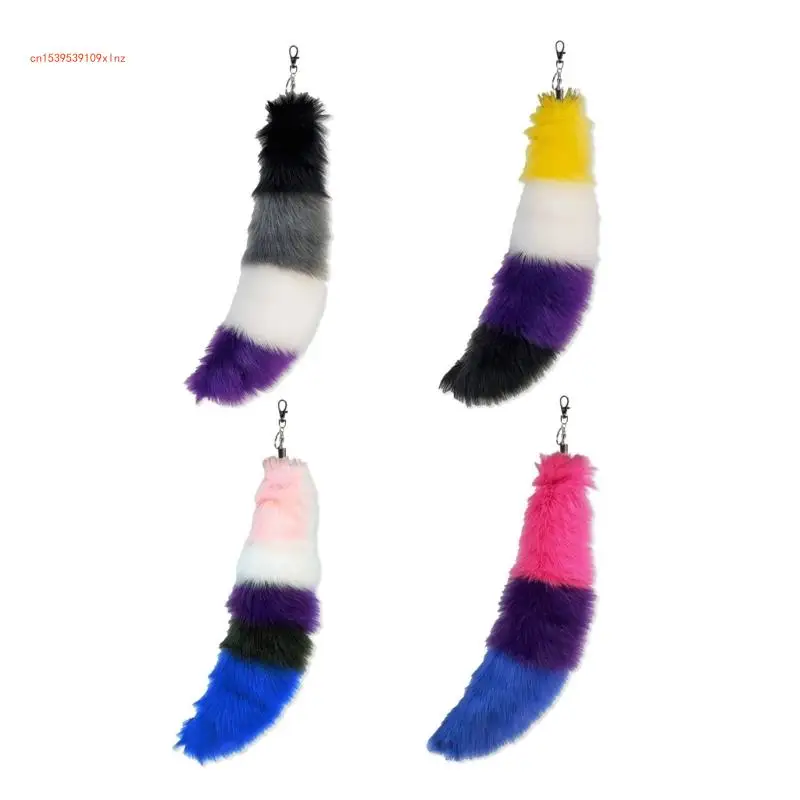 Foxes Tail Keychain Faux Furs Foxes Tail Keyring Soft Furry Bag Hangings Charm Pendant Key Handbag Pendant Accessorise