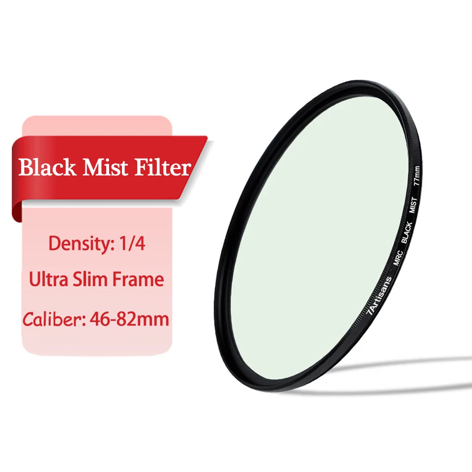 7 Ambachtslieden 1/4 Zwarte Mist Diffusiefilter Voor Camera Portretfotografie 1/2 1/8 Lens Filter 39/46/49/55/58/62/67/72/77/82Mm