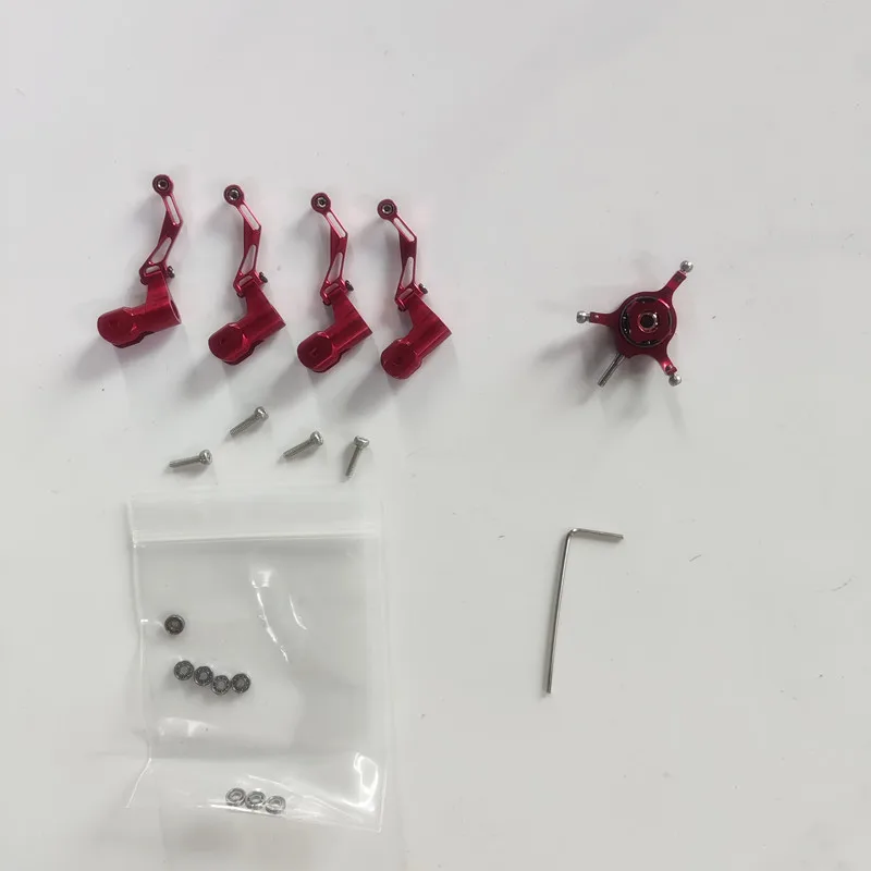 Peças de Reposição Aprimoradas para Helicóptero RC WLtoys XK K170 / K124: Clipe de Rotor de Metal / Cabeça de Rotor / Placa Oscilante