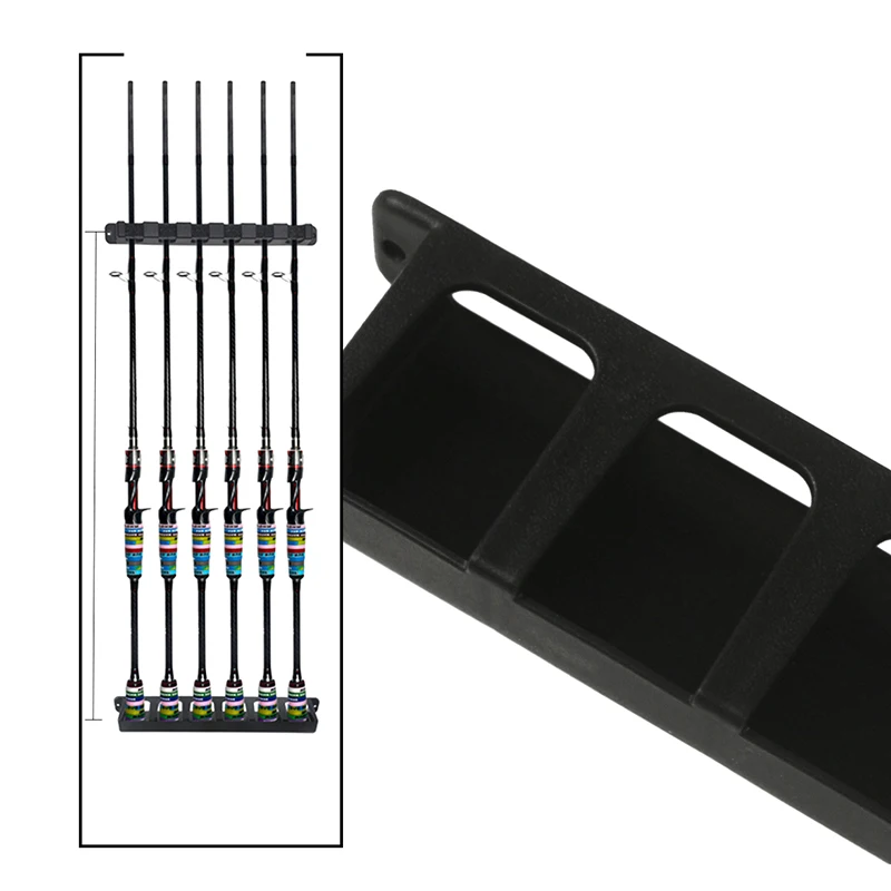 1 Set Staffa di fissaggio Portacanna da pesca a parete con rack a 6 canne per portacanna da pesca orizzontale/verticale per barca