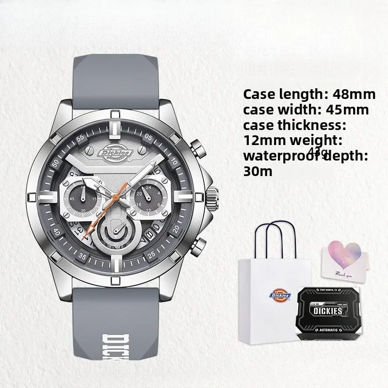 Dickies Three-eye Multi-function Watch, Trend Chronograph Sports Quartz Watch CL528