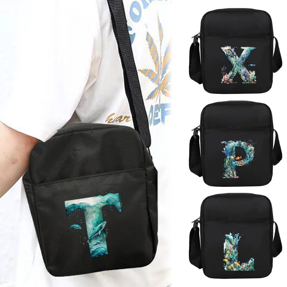 

Shoulder Bag Fashion Design Sense Large Capacity Casual Style Fish Letter Pattern Printing Series Single Shoulder Pack