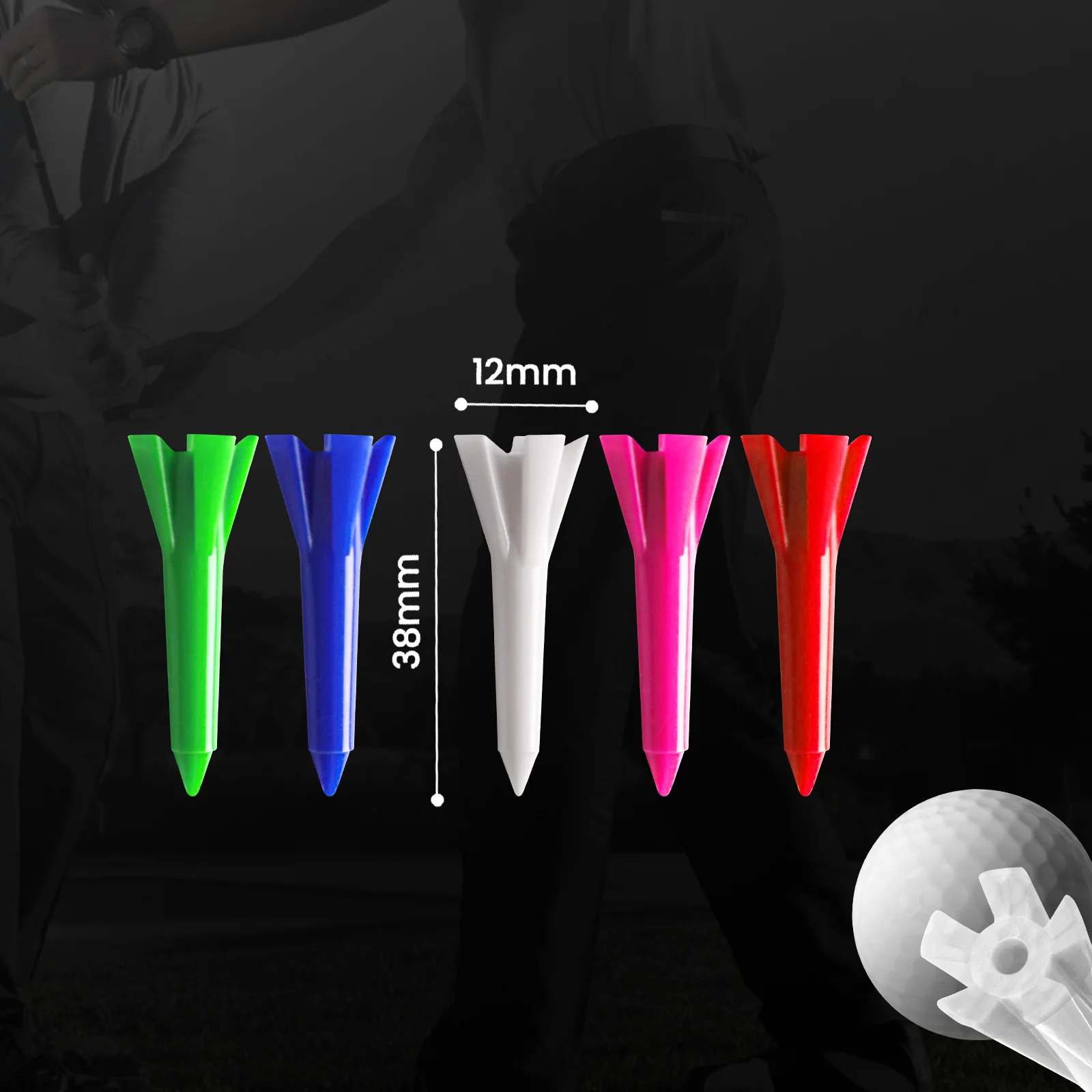 Premium Plastic Golf Tees 30 Pack, Durable Short Tees for a Perfect Swing with Vibrant Mixed Colors Ideal for All Skill Levels