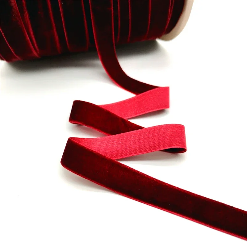 5 Yards 6-25mm Samtband für Hochzeits- und Partydekoration, Handgemachtes Band für Geschenkverpackung, Haarschleifen, DIY Weihnachtsdekoration