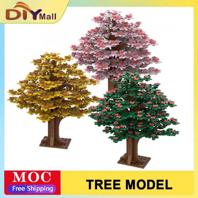 

Big Tree Plant Scene Building Blocks Set 501PCS DIY Forest Model with Green/Yellow/Pink Assembly Bricks for Kid Adult Xmas Gift