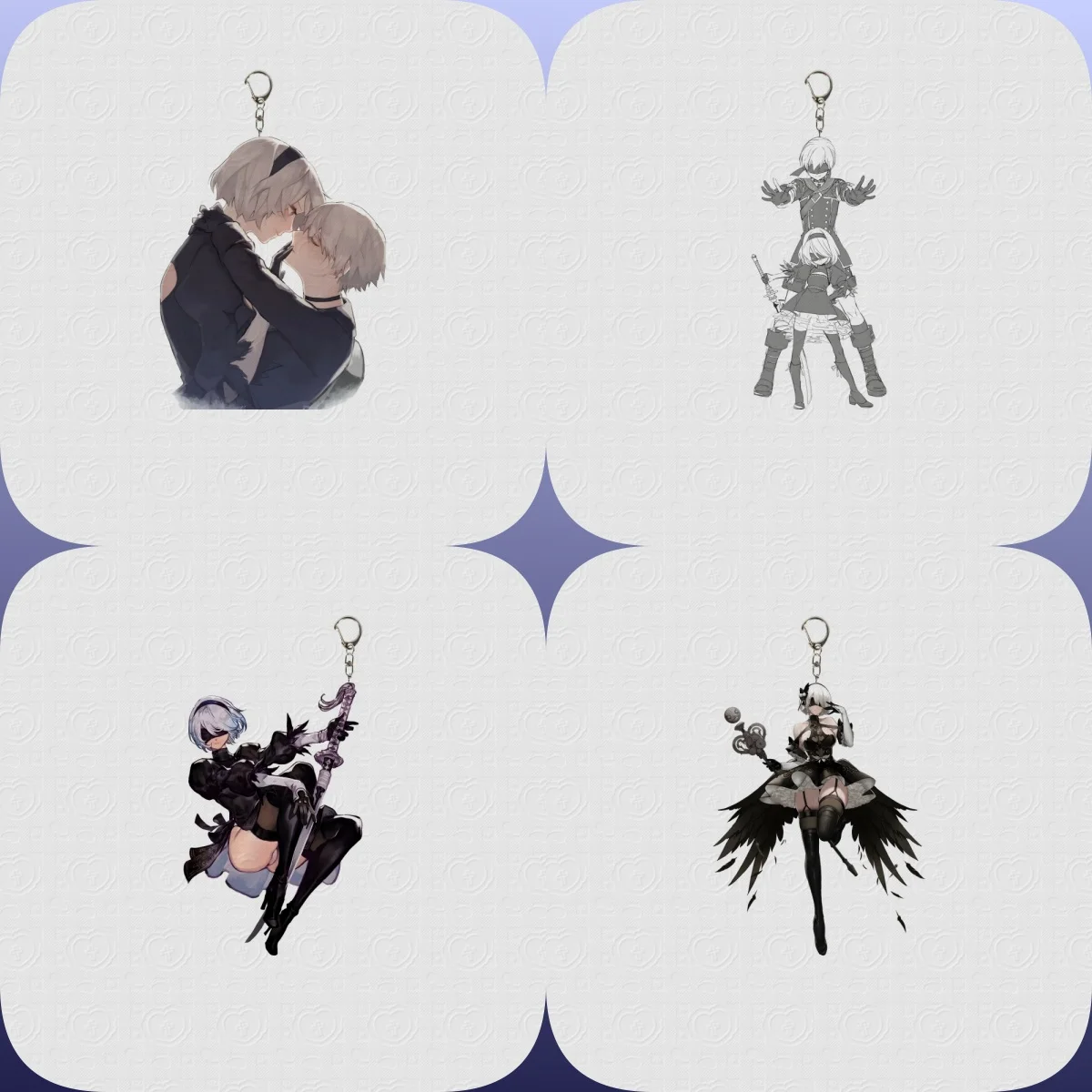6CM Game NieR:Automata Acrylic Keychain Model Cosplay Characters Ornament Accessories Christmas Collection Gift