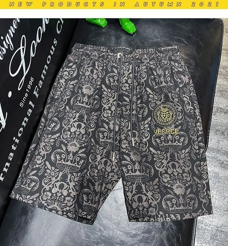 Men's Clothing Summer high quality Personalized Printed Handsome Slim-fit All-match Fashionable Casual T-shirt Short Suit