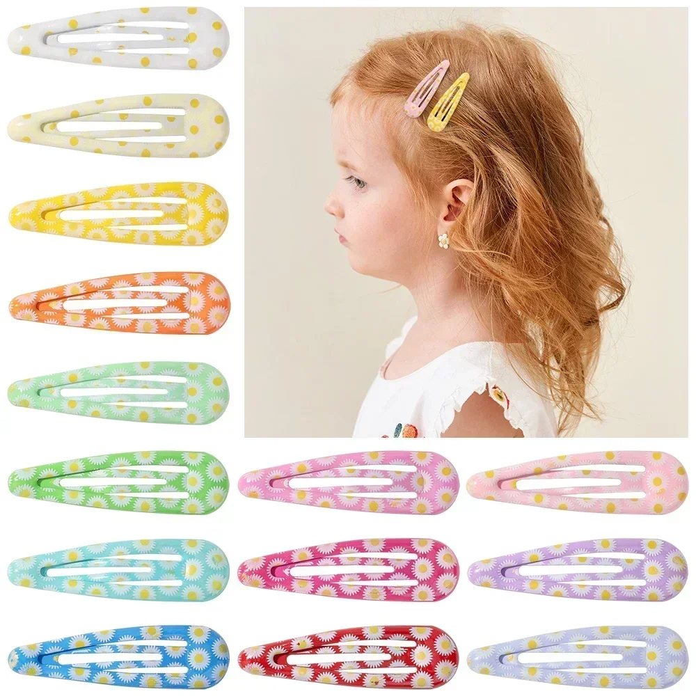 14Pcs/set Girls Hairpin Print Cartoon Fruit Flower Hair Clip Cute Powder Hairgrip New Children Headdress Hair Accessories