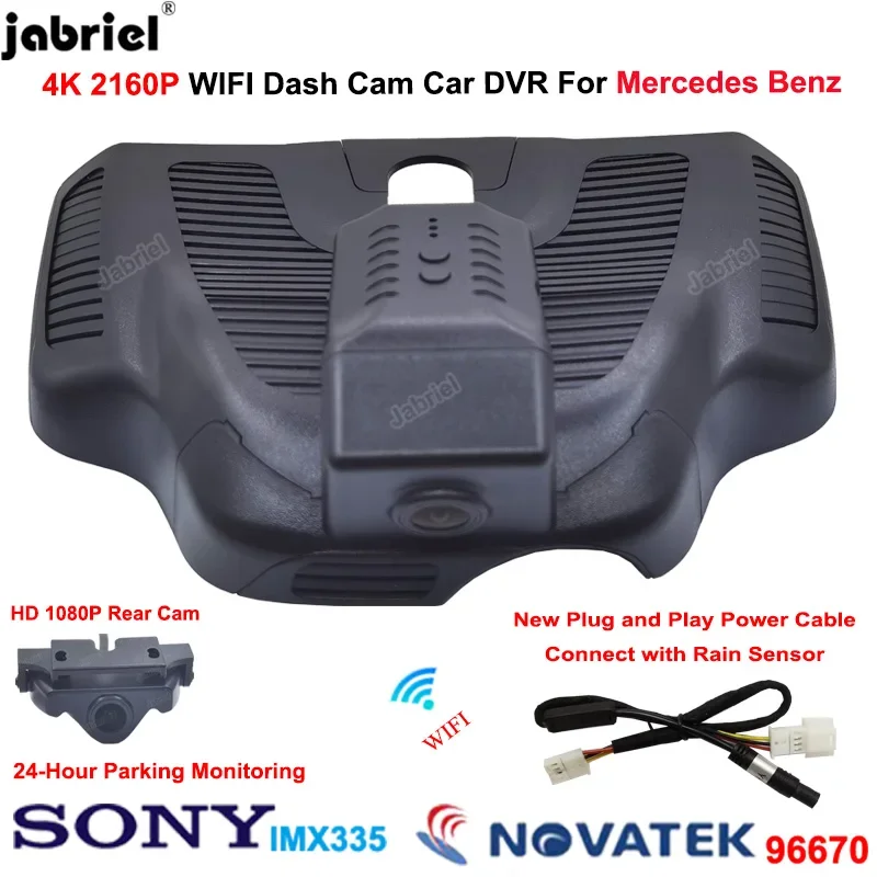 

Jabriel For Mercedes Benz EQA GLB 2021 2022 2023 Dash Cam Front and Rear Camera 4K UHD 2160P Auto Wifi Car DVR Video Recorder