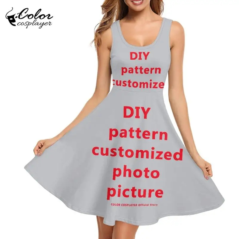 

Color Cosplayer Customized Sundress Anime Pattern Diy Robe Stage Cosplay Costume Carnival Festival Fan Club Outfit Adult Wear