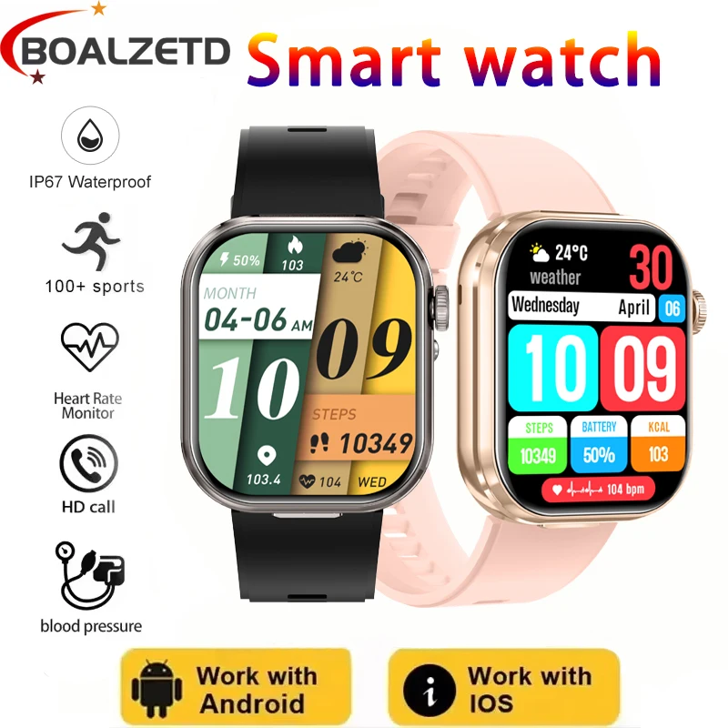 

2025 Music Earphones SmartsWatch Men 2.02-inch HD AMOLED Always Show Time BT Call Heart Rate Smartwatch Women For Android IOS