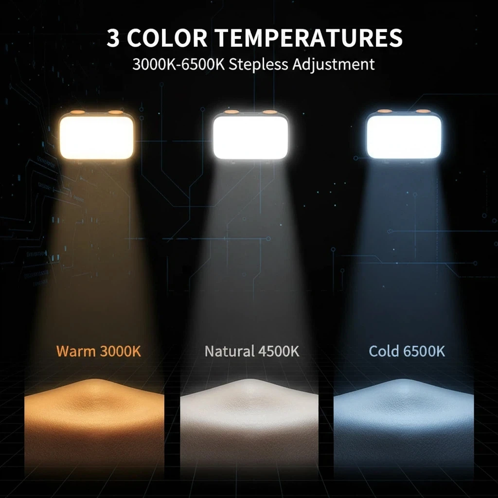 ضوء ملء Led لـ DJI OSMO Pocket 3 ملحقات إضاءة التصوير الفوتوغرافي 800 مللي أمبير في الساعة ضوء التصوير المحمول القابل لإعادة الشحن