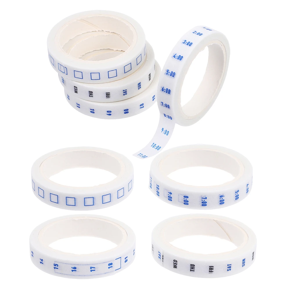 

8 Rolls Time Management Paper Tape Date Washi Decorative Planner Scrapbook Supplies Journaling Accessories Creative Stickers
