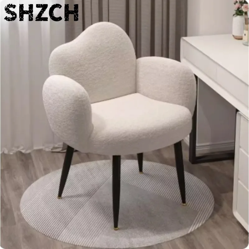 Makeup Stool, Cream Style Makeup Chair, Bedroom Dressing Stool, Light Luxury Minimalist Nail Chair, Dressing Table Stool