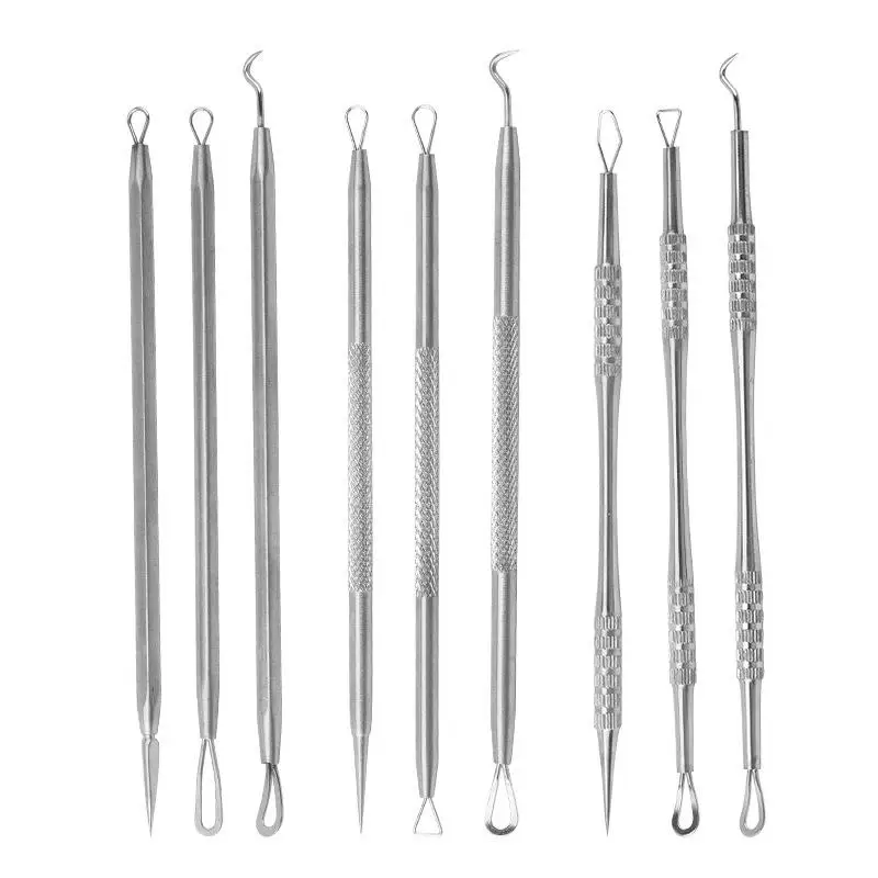 1/3Pcs Stainless Steel Sharp Needles Blackhead Remover Tool Set For  & Pimple Use Silver Portable Storage Skin Care Kit