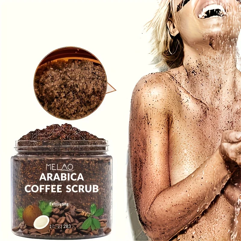 MELAO Arabica Coffee Scrub - All Natural Exfoliating Body Scrub for Skin Care Dead Sea Salt and Arabica Coffee Moisturizing