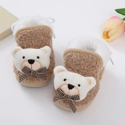 Winter Baby Shoes Boys Girls Booties Warm Cartoon Animal Toddler Cotton Walking Shoes Infant Soft Anti-slip Newborn Crib Shoes