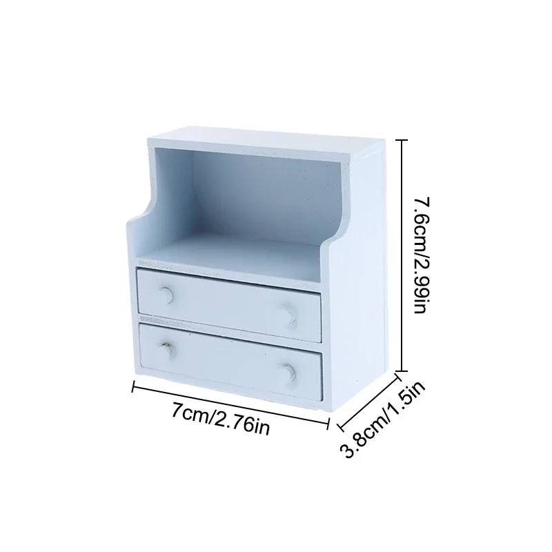 Realistisch Mini 1/12 poppenhuis nachtkastje ladekast, ideaal accessoire voor poppenhuisdecor.