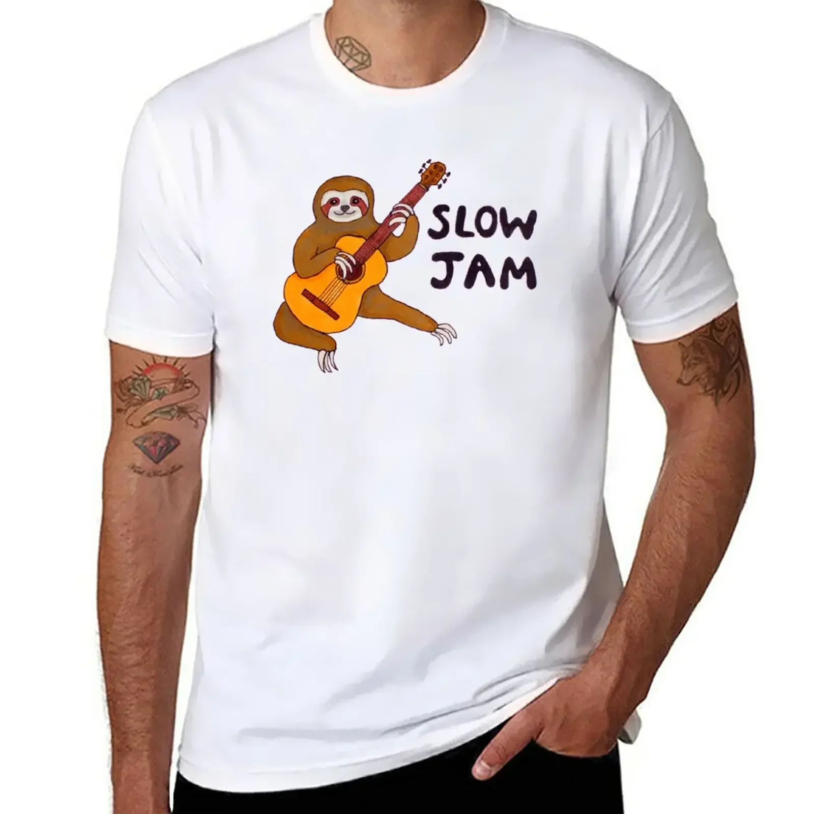 SLOW Jam เสื้อยืดลายอะนิเมะเสื้อยืดลายกราฟฟิกเสื้อยืดฮิปฮอปสำหรับผู้ชาย