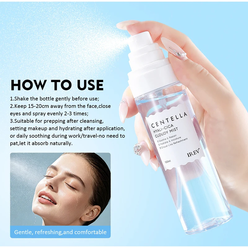 Centella Asiatica Hyaluronsäure Gesichtsspray-Toner Beruhigt Sanft Rötungen Hydratisiert Befeuchtet Macht die Haut Weich Sommerspray 100ml – Detail 5