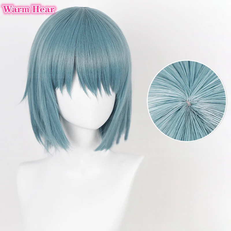 Ata ki Sayaka Anime Cosplay Perruques de Cheveux, Bleu, Gris, Degré de Chaleur, ixd\'Halloween, Bonnet de Perruque, 30cm