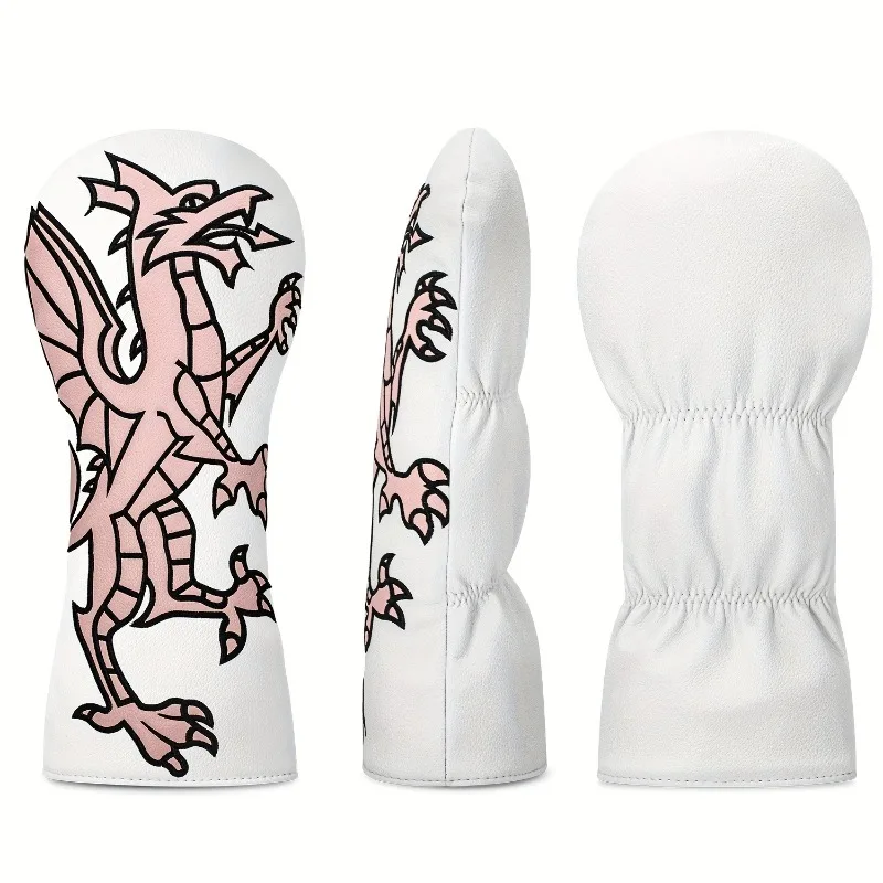 ปลอกคลุมไม้กอล์ฟแฟชั่น ลายมังกรสีชมพู เหมาะสำหรับทั้งชายและหญิง อุปกรณ์เสริมไม้กอล์ฟ กันฝุ่นและทนทาน