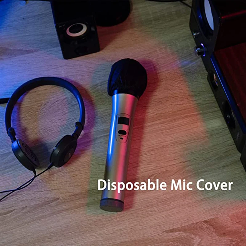 400PCS Disposable Microphone Covers Individually Packaged, Suitable For Most Handheld Microphones, Non-Woven, Black