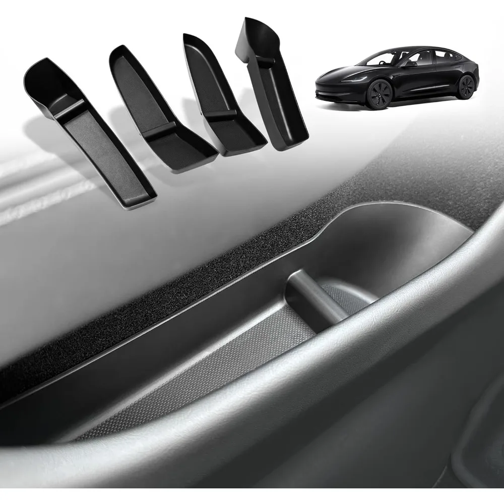 

Ящик для хранения боковой двери, передняя и задняя дверная ручка, подлокотник, органайзер для Tesla Model 3 2024, аксессуары для интерьера Highland