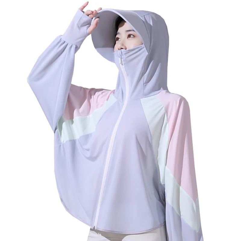 

Women's Ice Silk Ultra-Thin Long Sve UV Protection Clothing Bike Riding Sunscreen Outerwear Faionable Summer New Arrival